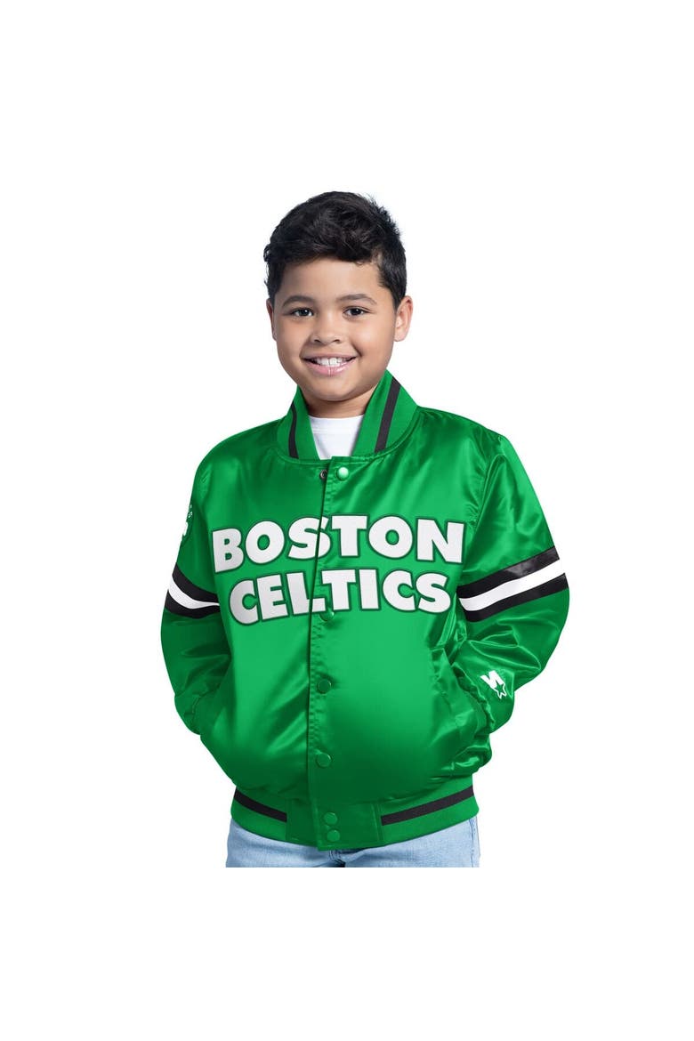Youth Kelly Green Boston Celtics Scrimmage Full-Snap Varsity Jacket, Main, color, Kelly Green