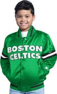 STARTER Youth Kelly Green Boston Celtics Scrimmage Full-Snap Varsity Jacket