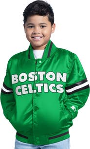 STARTER Youth Kelly Green Boston Celtics Scrimmage Full-Snap Varsity Jacket