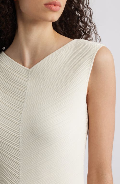 Hugo Boss Boss Faitini Rib Sleeveless Top In Soft Cream