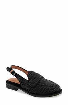 Gentle Souls Caleb Slingback Raffia Loafer Flat