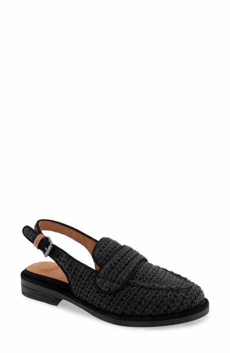 Gentle Souls Caleb Slingback Raffia Loafer Flat