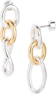 Nordstrom Two-Tone Twist Link Drop Earrings