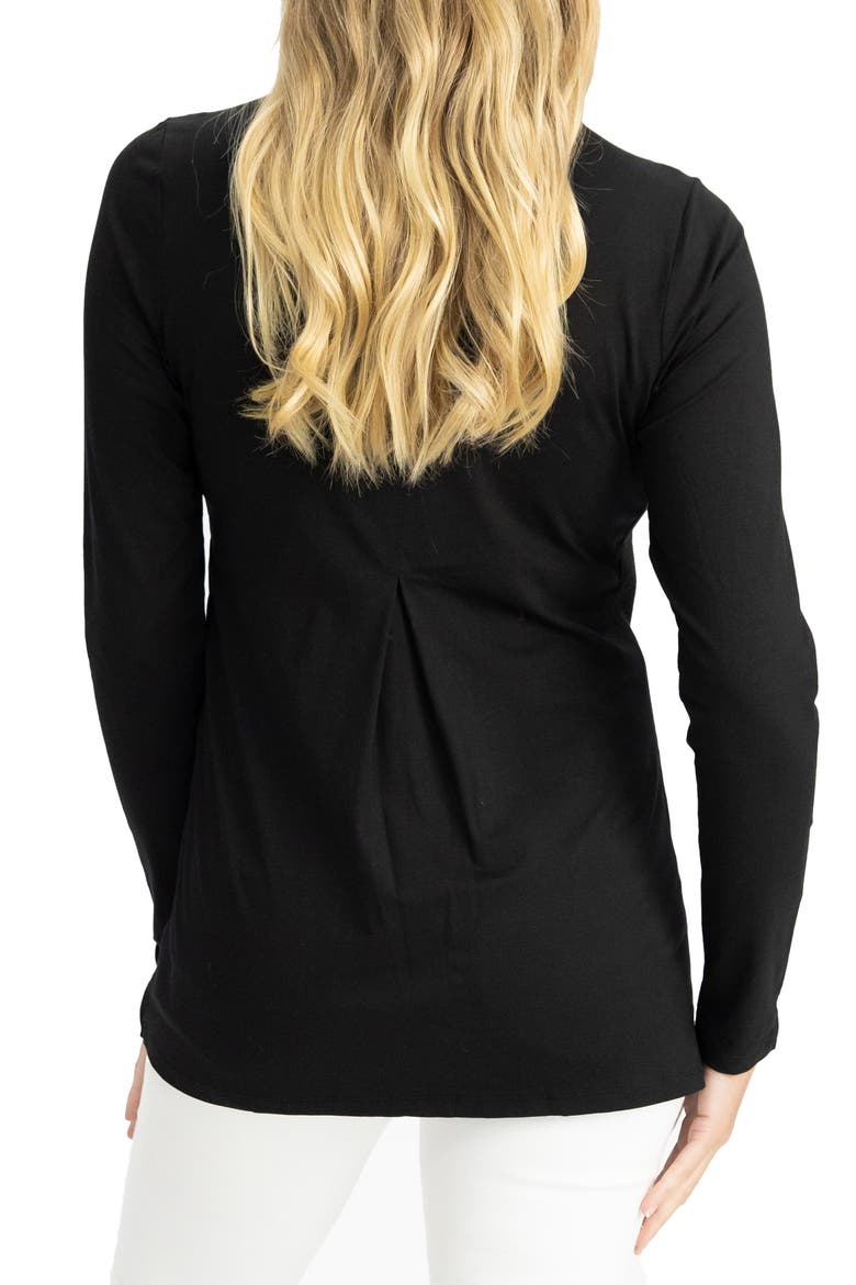 Long Sleeve Maternity/Nursing Top, Alternate, color, BLACK