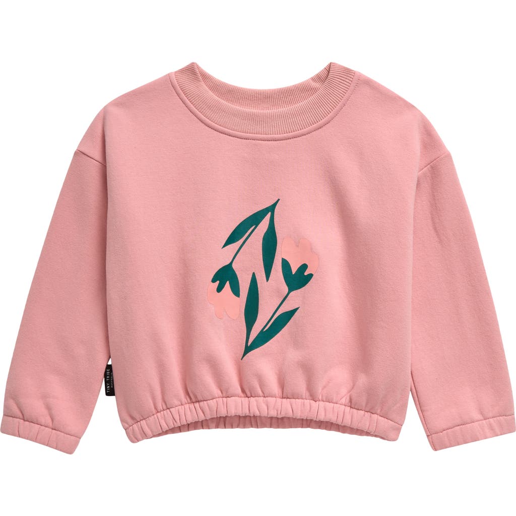 TINY TRIBE Kids' Floral Cotton Graphic Sweatshirt in Pink