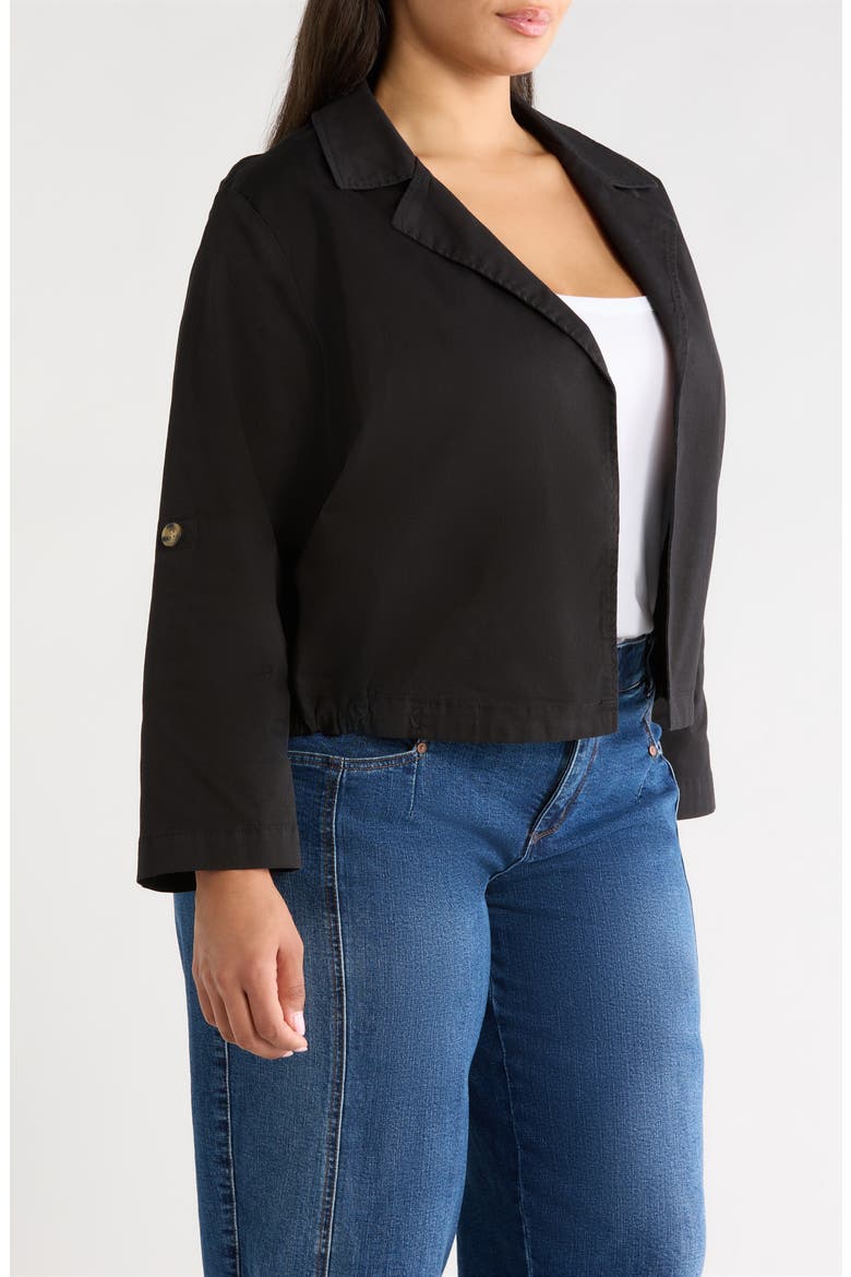 Roll Tab Crop Jacket, Alternate, color, BLACK