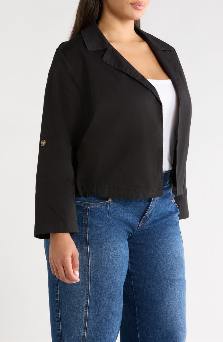 Wit & Wisdom Roll Tab Crop Jacket, Alternate, color, Black