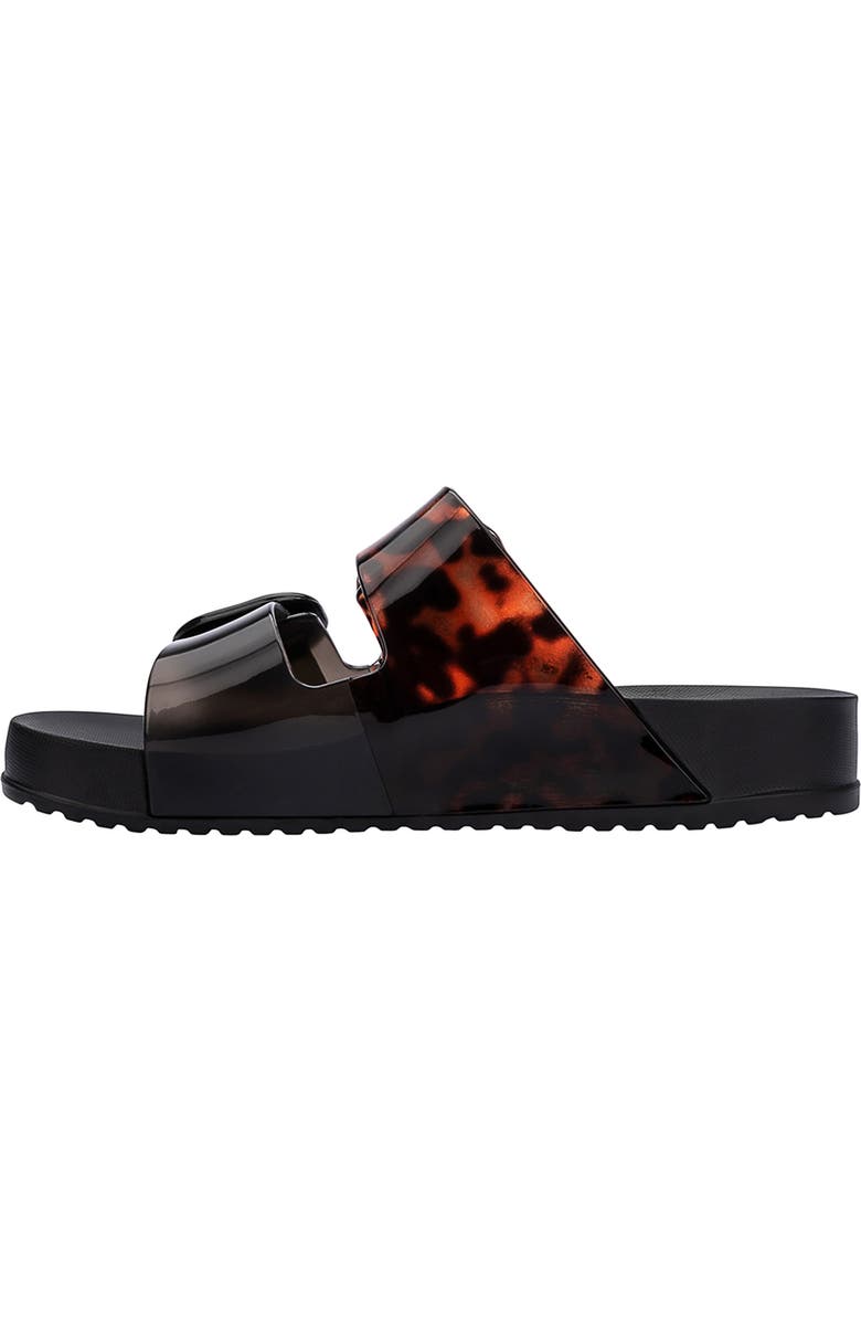 Melissa Cozy Buckle Slide Sandal, Alternate, color, Black / Clear Tortoise