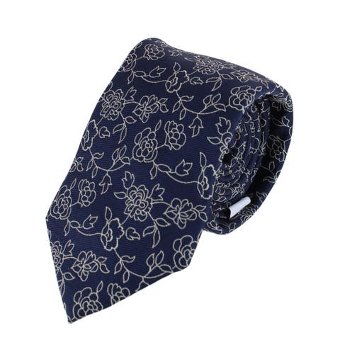 Floral Stencil Print Necktie