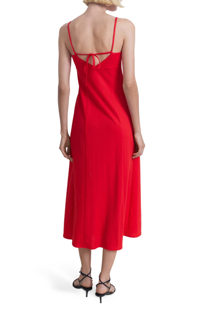 MANGO Bow Back Midi Dress, Alternate, color, Red