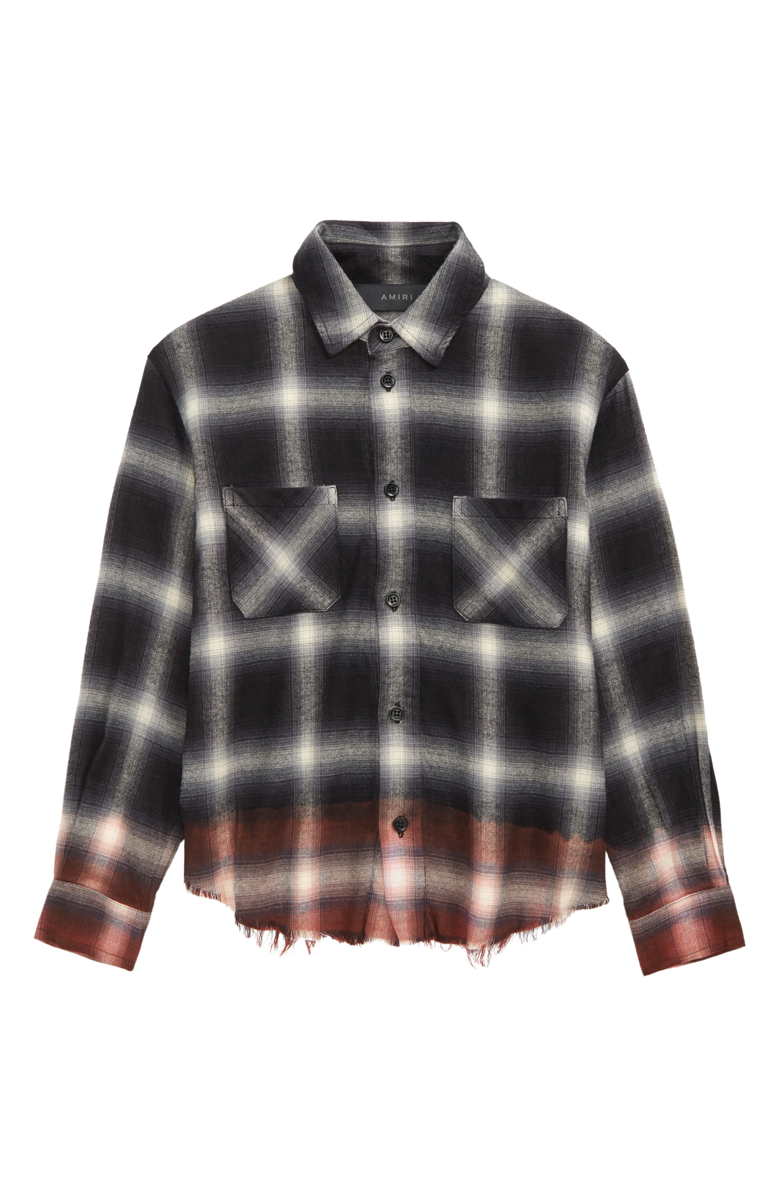 AMIRI Kids' Ombré Plaid Button-Up Shirt