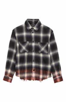 AMIRI Kids' Ombré Plaid Button-Up Shirt