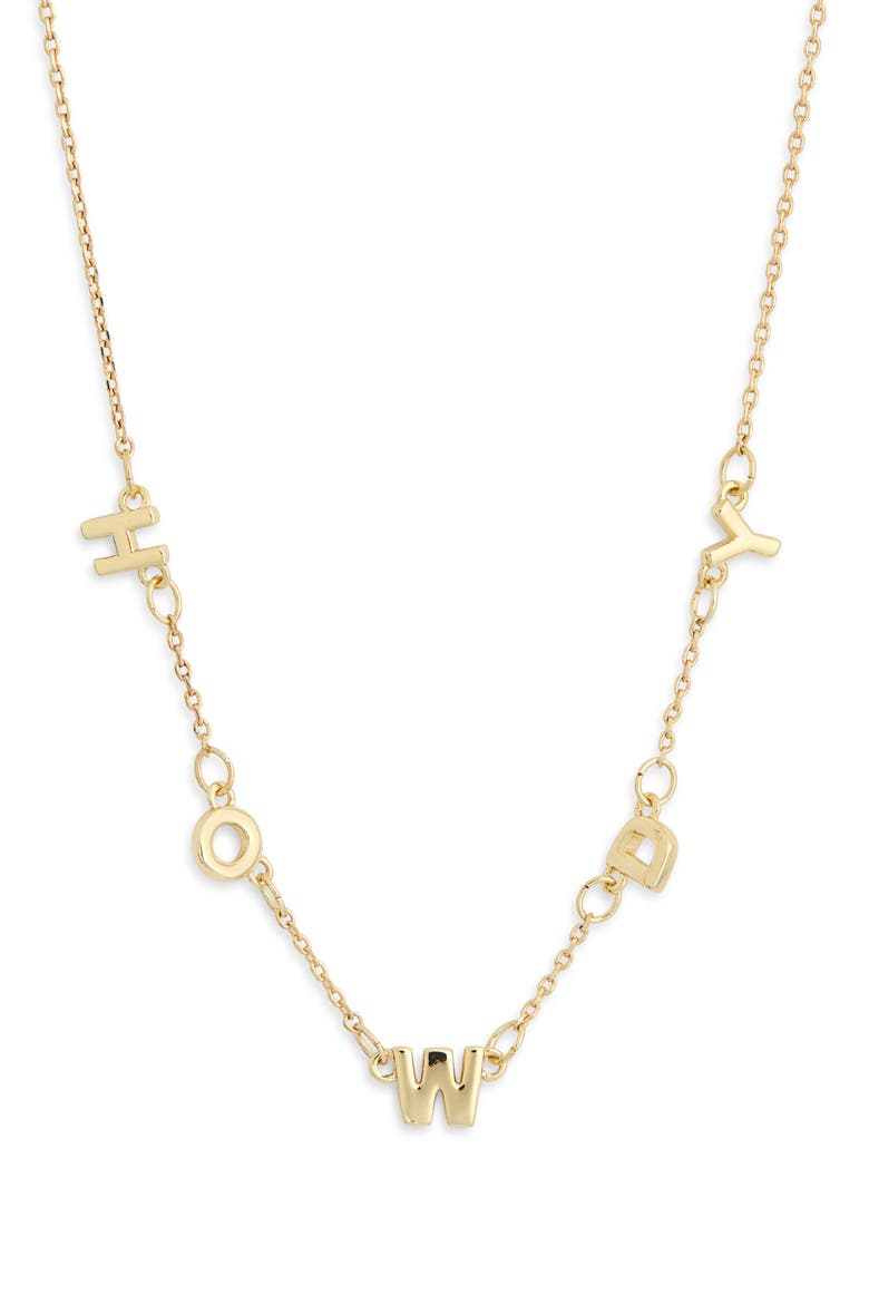 Howdy Chain Necklace, Alternate, color, GOLD