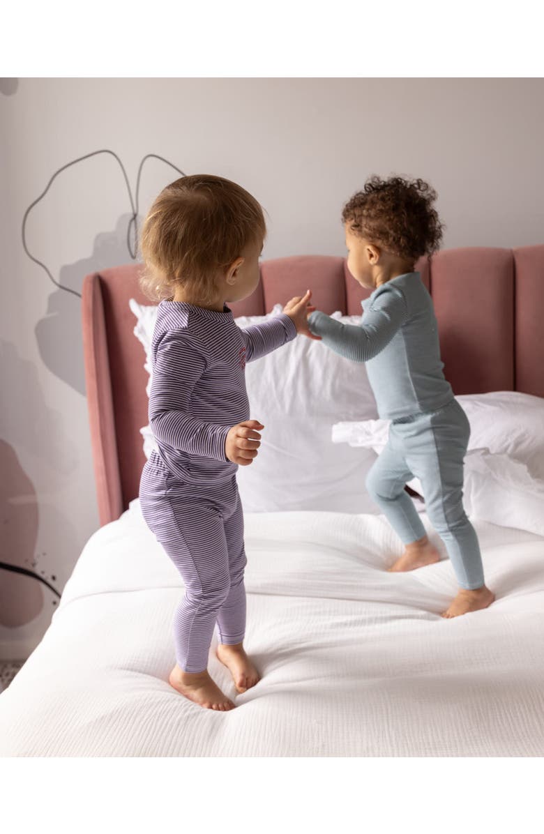 MiniMoi Mini-Stripe Generation Pajama Set, Alternate, color, Berry