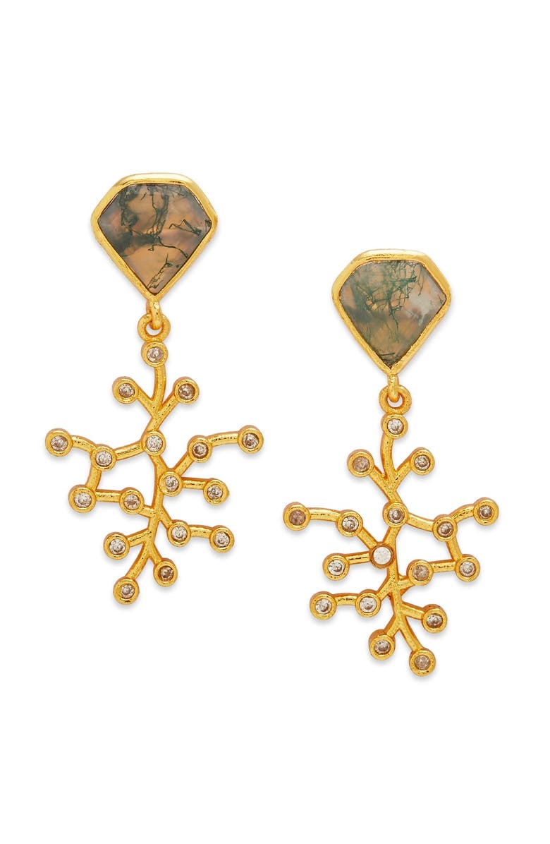 Dhwani Bhansal ZELENA MINI EARRINGS, Main, color, Gold Plated