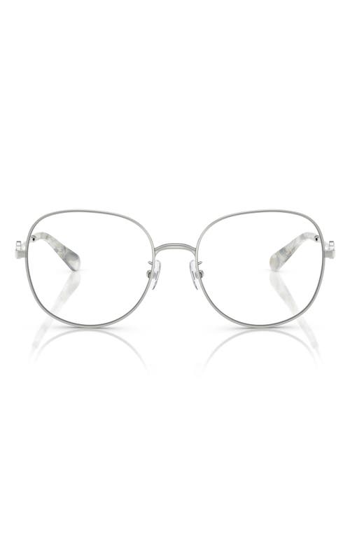Tory Burch 55mm Round Optical Glasses In Silver