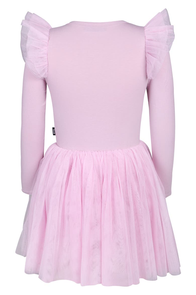 Kids' Rebel Unicorn Long Sleeve Tulle Graphic Dress, Alternate, color, DUSTY LILAC