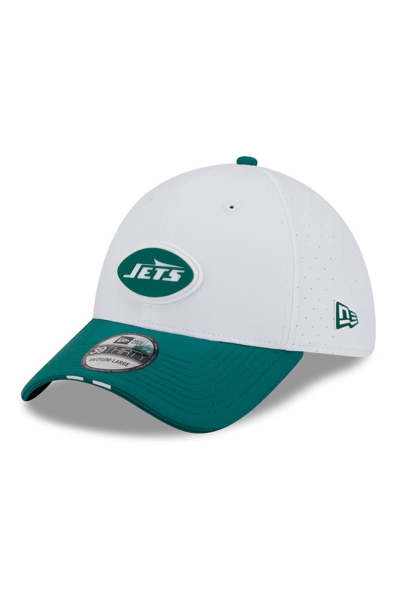 Men's New Era  White/Green New York Jets 2025 NFL Training Camp 39THIRTY Flex Hat, Alternate, color, White