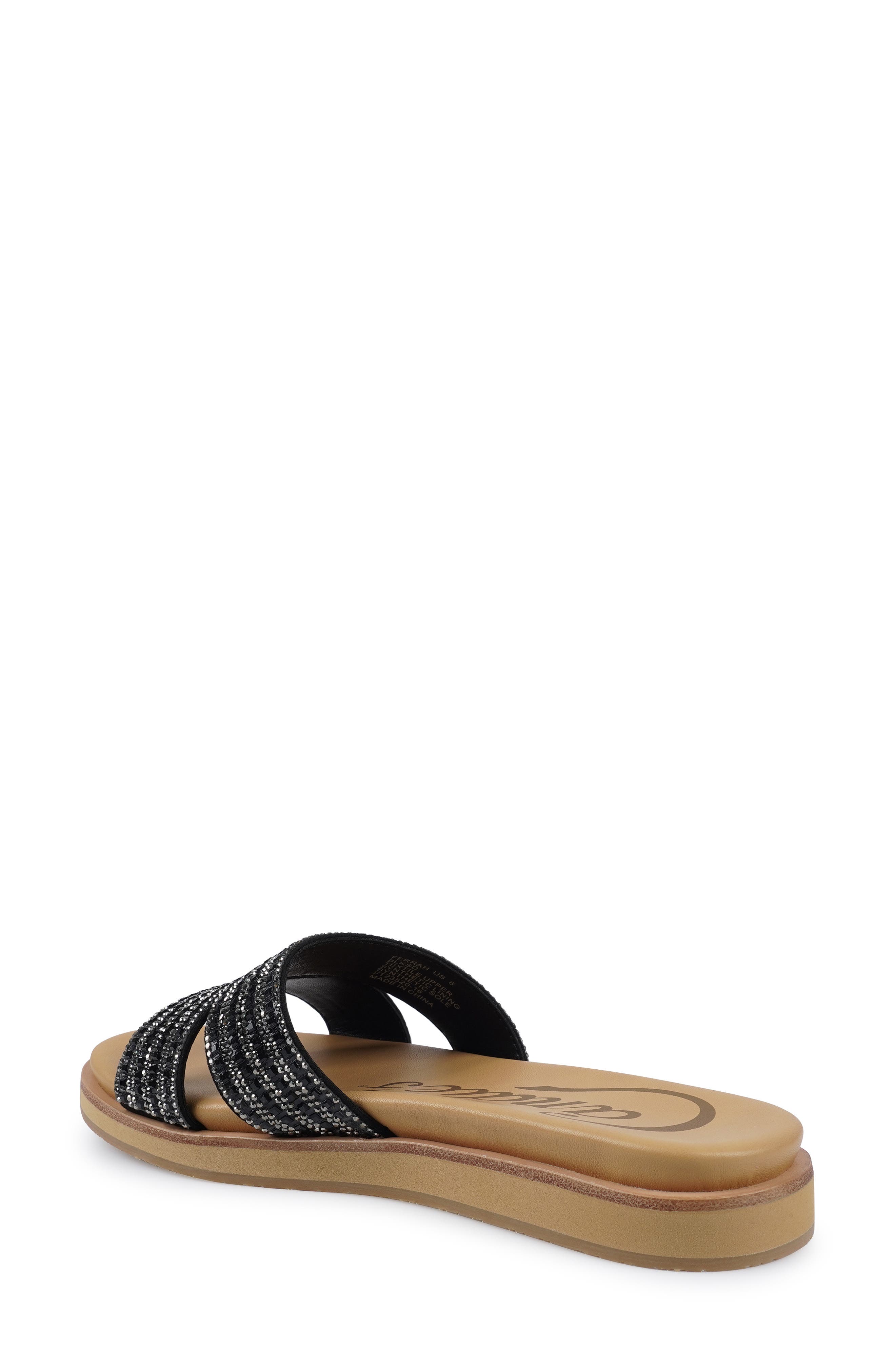 Candie's Slide Sandal, Alternate, color, Black Suede