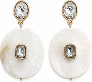 SAACHI Resin Disc Crystal Drop Earrings