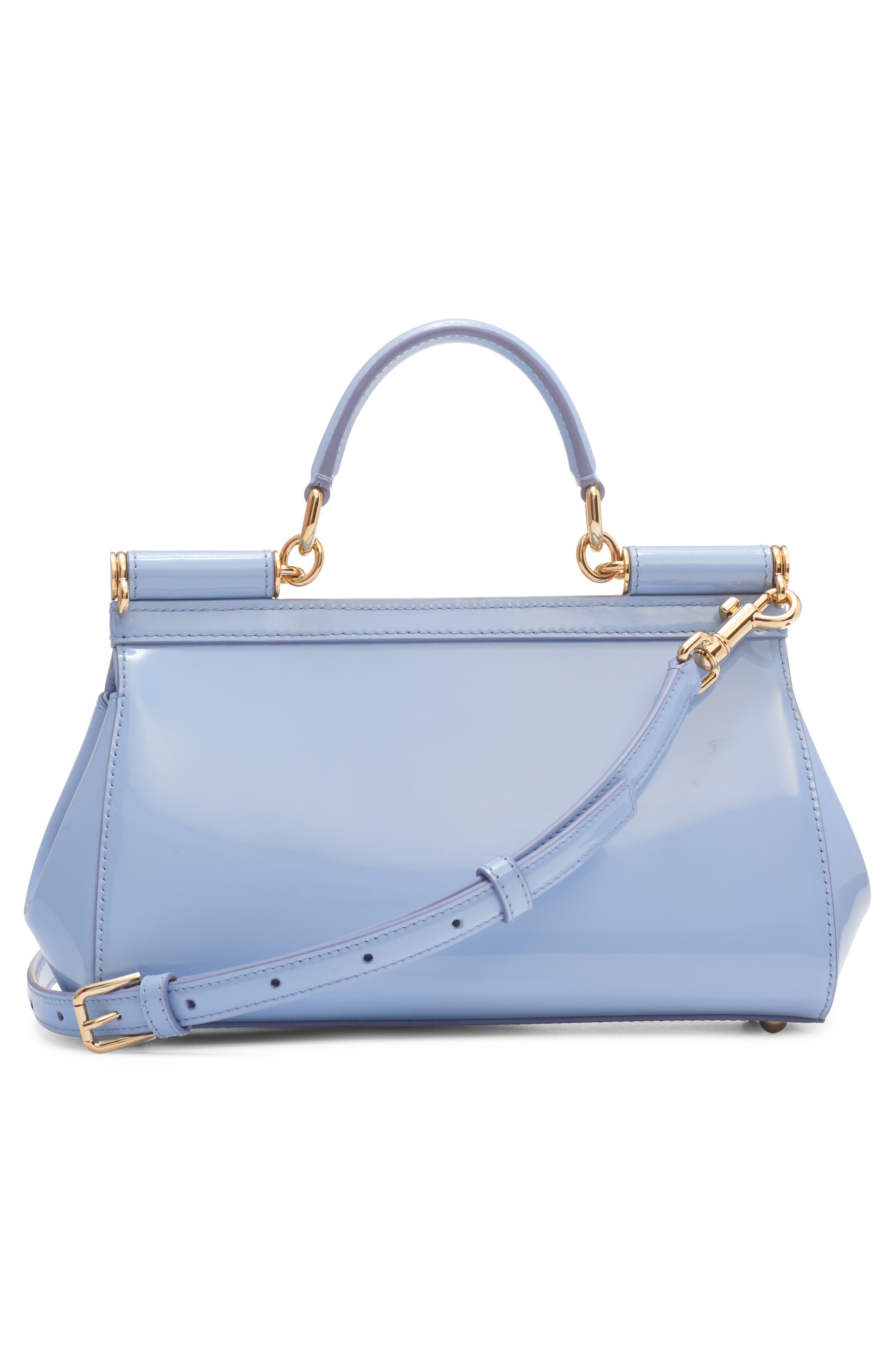 Dolce&Gabbana Medium Sicily East/West Patent Leather Satchel, Alternate, color, 