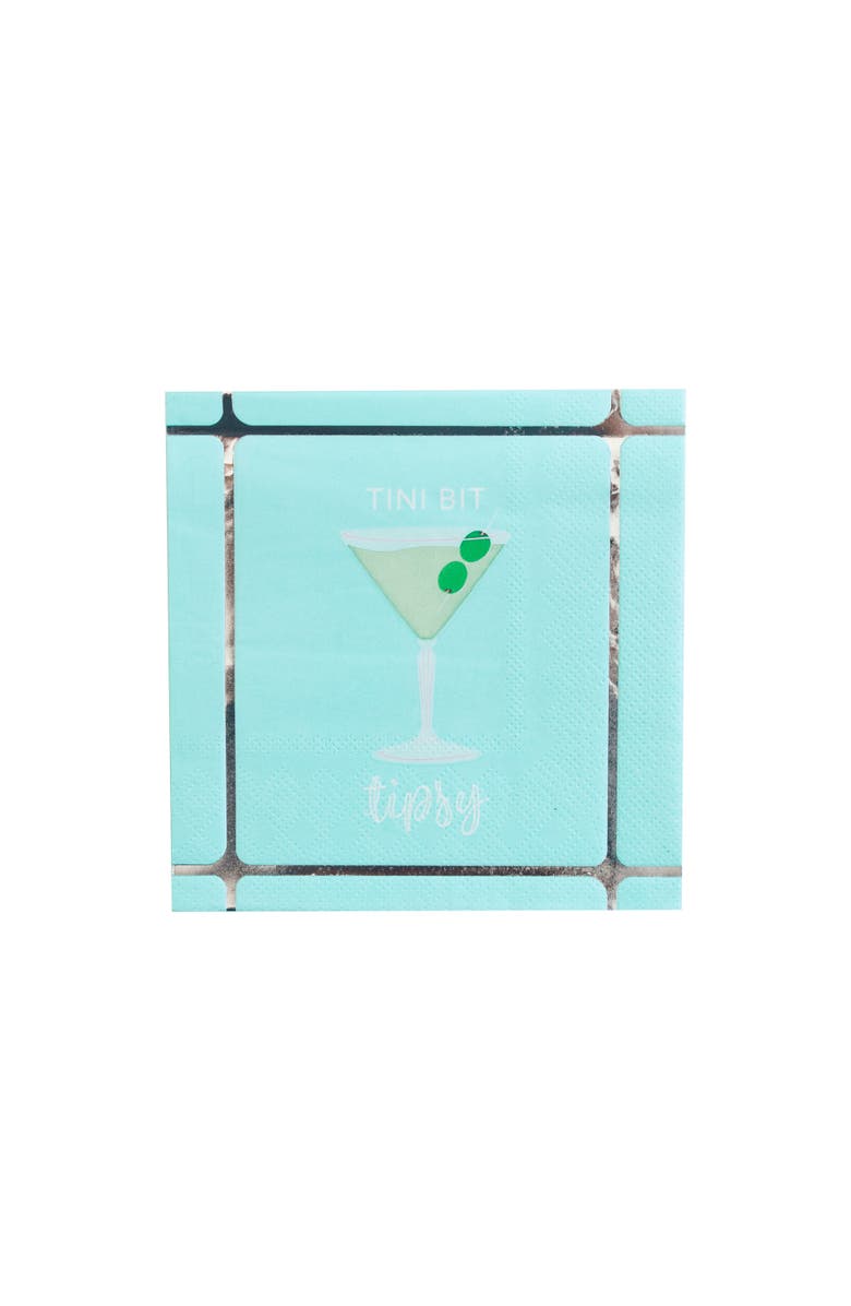 Jollity & Co. Cocktail Themed Cocktail Napkins, Main, color, Tini Bit Tipsy