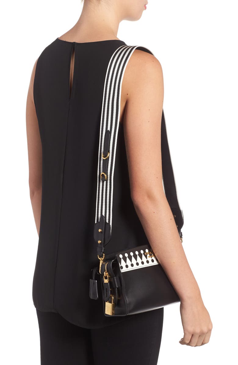 Prada Esplanade Saffiano & City Calfskin Shoulder Bag, Alternate, color,