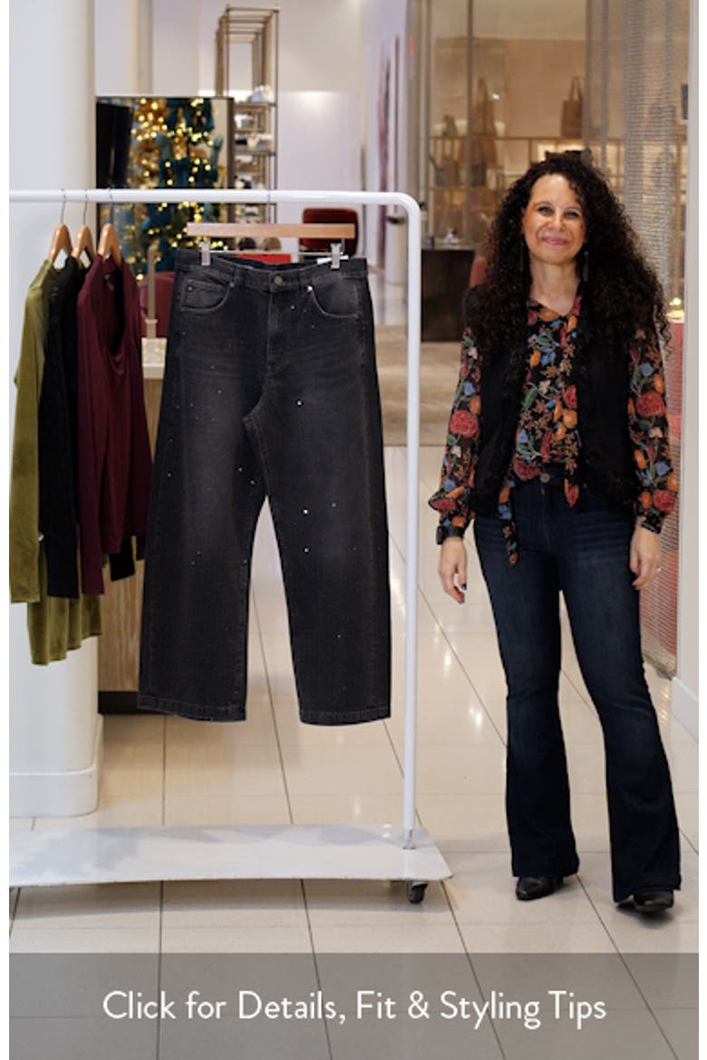 Hattie Crystal Embellished High Waist Barrel Jeans video