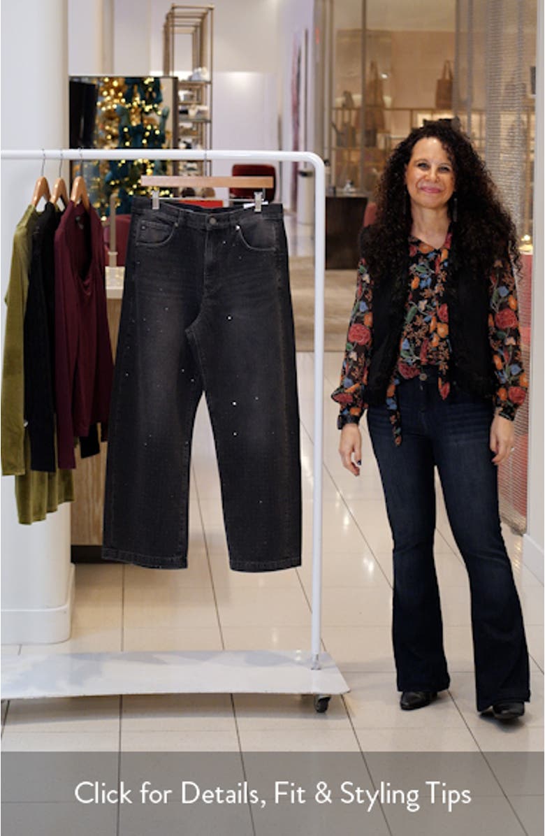Hattie Crystal Embellished High Waist Barrel Jeans, sales video thumbnail