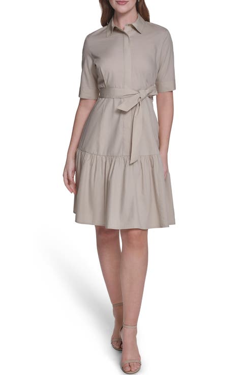 Short Sleeve Cotton Shirtdress