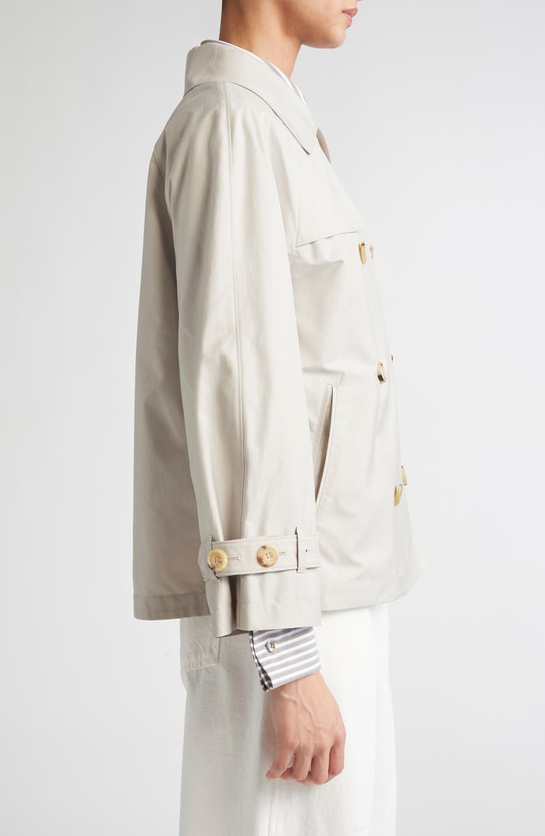 Max Mara Tina Water Repellent Twill Crop Trench Coat, Alternate, color, Ecru