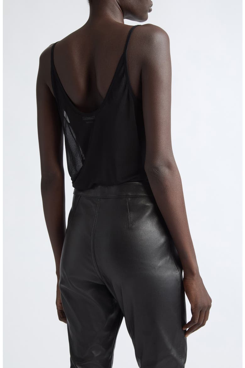 Sheer Crepe Jersey Tank, Alternate, color, BLACK