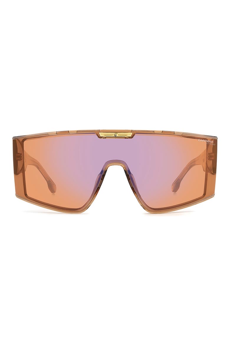 Victory C 99mm Rectangular Mask Sunglasses, Main, color, BROWN ORANGE/ ORANGE BLUE