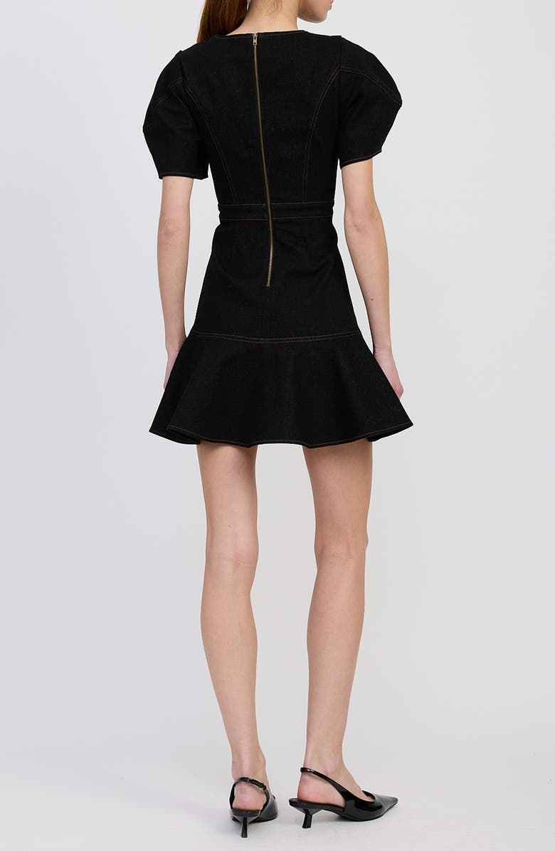 En Saison Aaliyah Denim Minidress, Alternate, color, Black