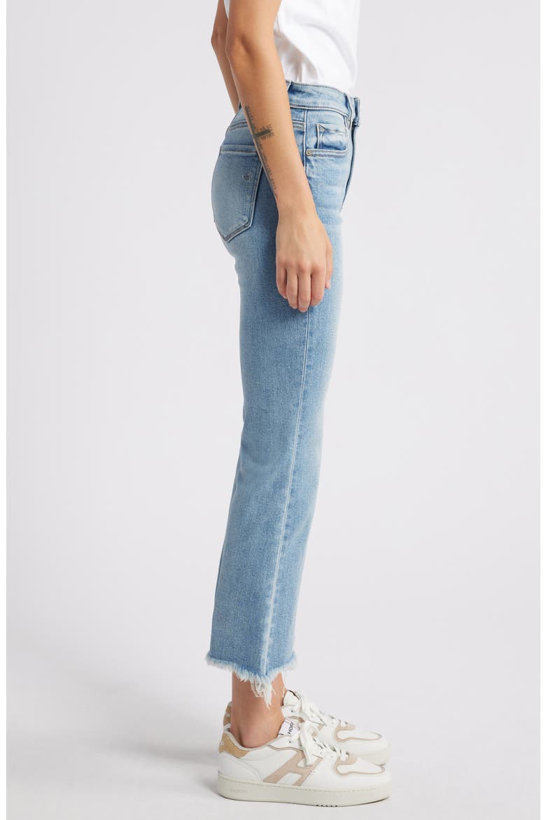 High Waist Raw Hem Crop Flare Jeans, Alternate, color, LIGHT WASH