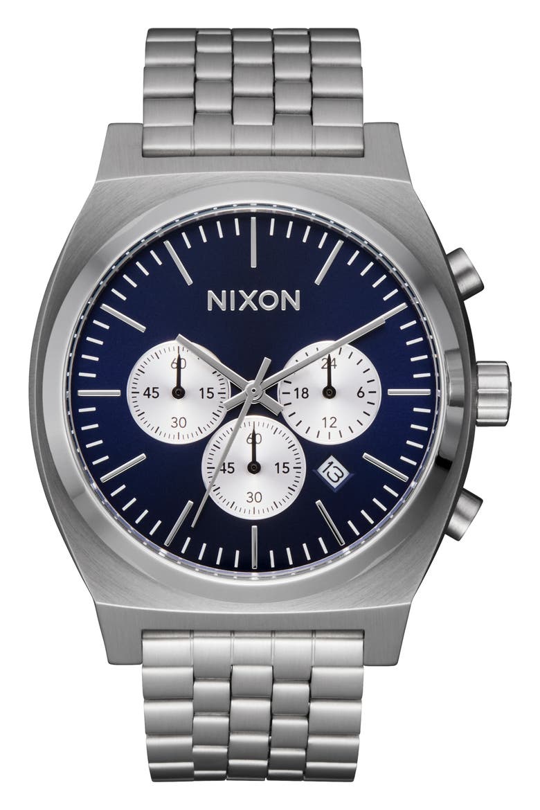 Time Teller Chronograph Bracelet Watch, 40mm, Alternate, color, SILVER / MIDNIGHT / SILVER