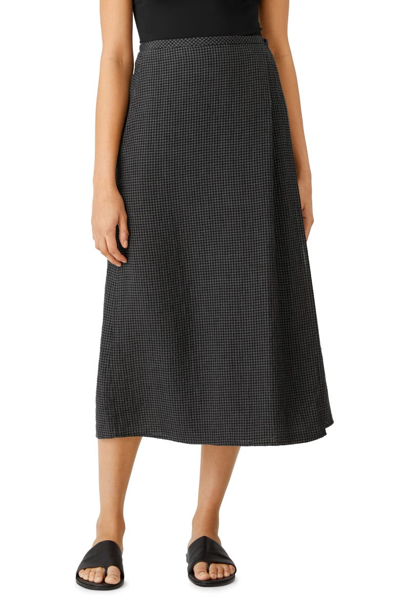 Eileen Fisher Organic Linen Wrap Midi Skirt, Main, color, 