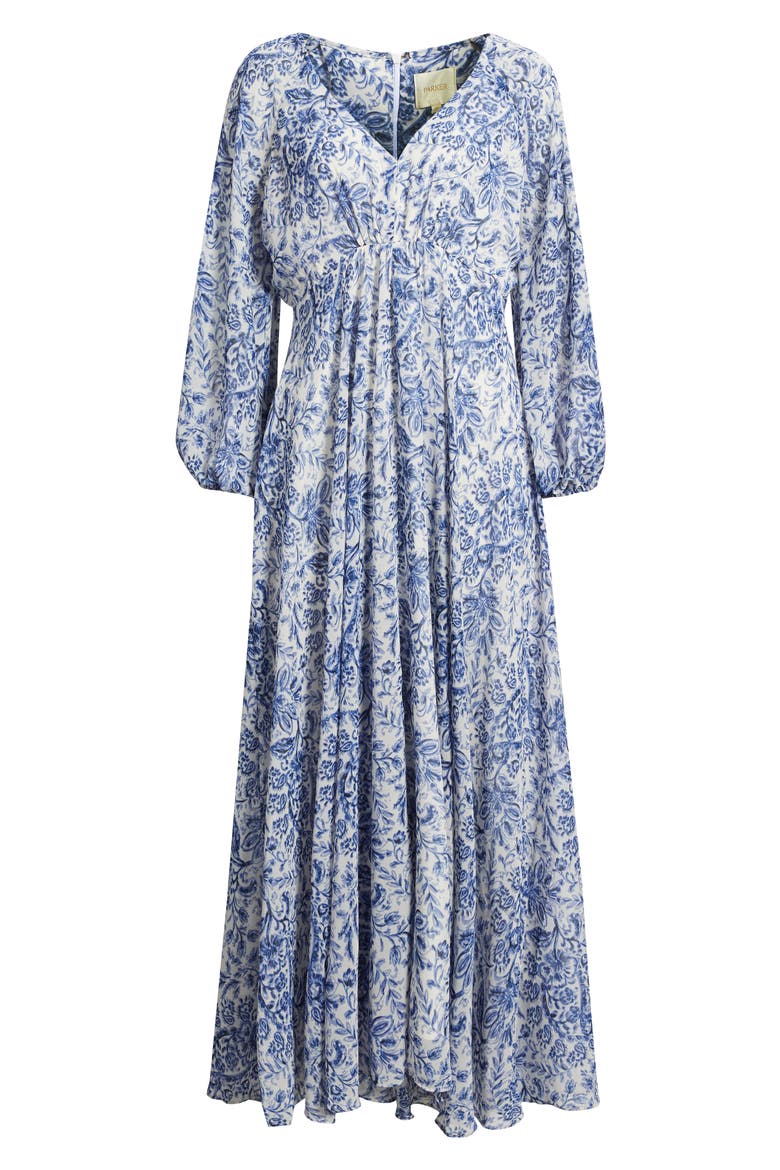 Open Circle Empire Waist Maxi Dress, Alternate, color, OPULENT BLUE