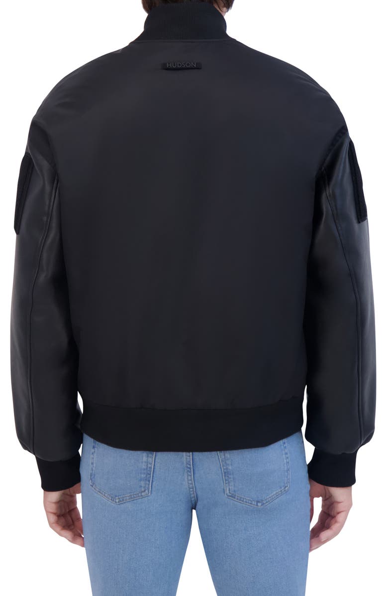 Hudson Jeans Logo Varsity Jacket, Alternate, color, 