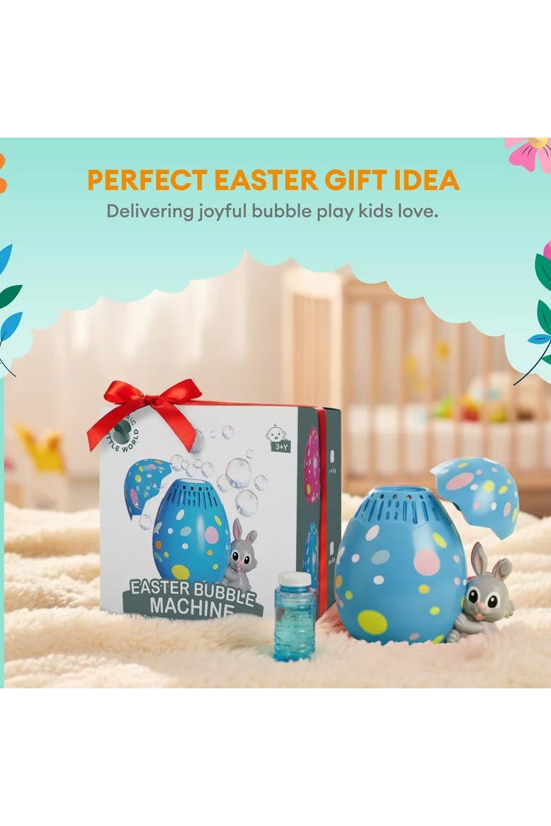 Easter Bunny Egg Bubble Maker Toy, Alternate, color, Blue