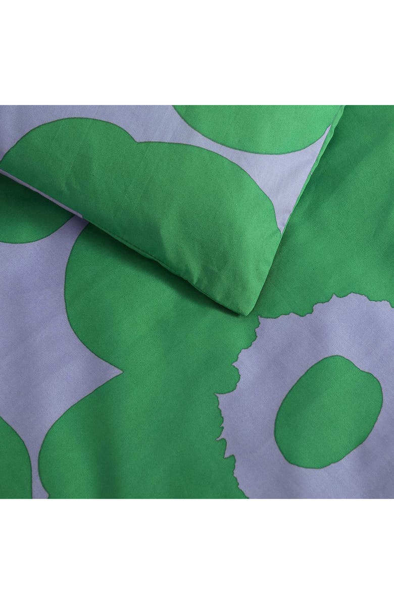 Marimekko Unikko Cotton Percale Duvet Cover & Shams Set, Alternate, color, Medium / Dark Green