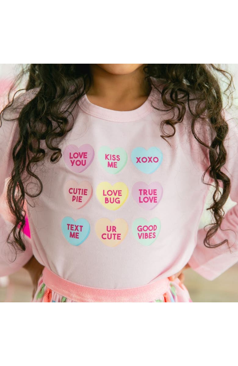 Sweet Wink Candy Hearts Valentine's Day Long Sleeve Shirt, Alternate, color, 