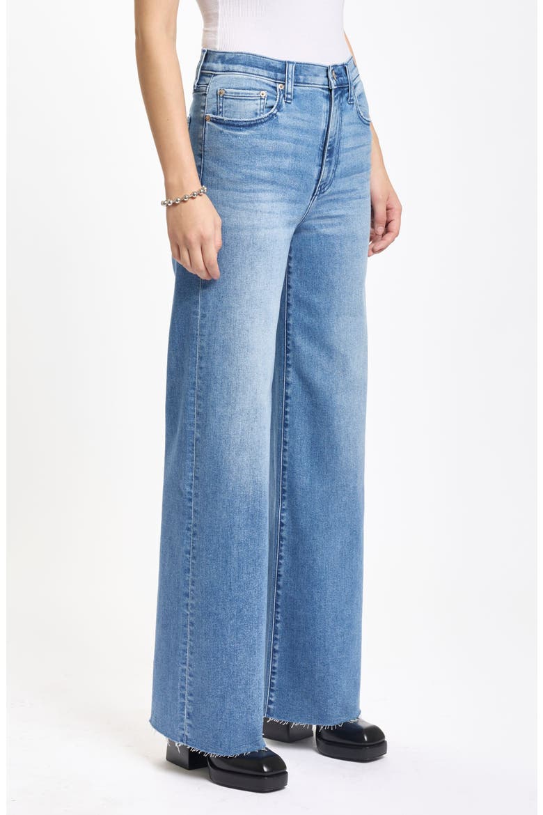Far Out High Waist Raw Hem Wide Leg Jeans, Alternate, color, RIGHT ON