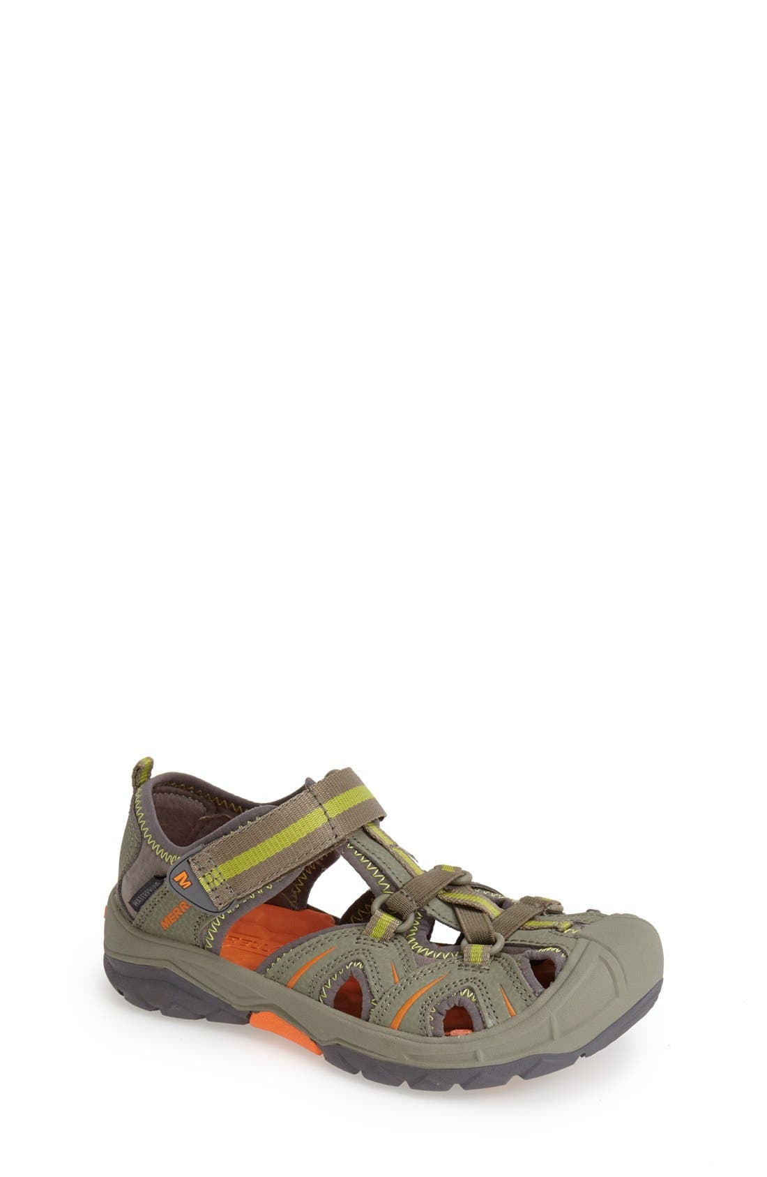 Hydro Water Sandal, Main, color, OLIVE/ ORANGE