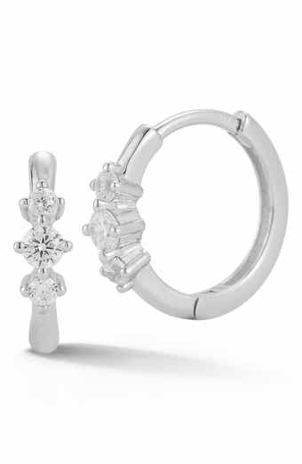 Cubic Zirconia Huggie Hoop Earrings