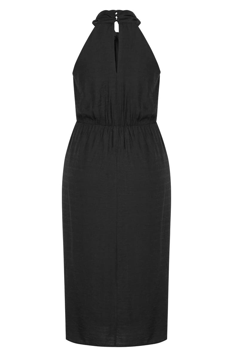 City Chic Briella Twist Neck Midi Dress, Alternate, color, 