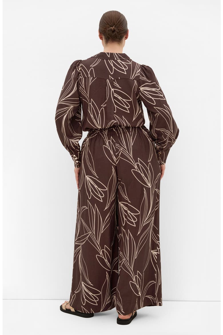 Athena Mixed Print Wide Leg Pants, Alternate, color, CHOC/ BLOOM