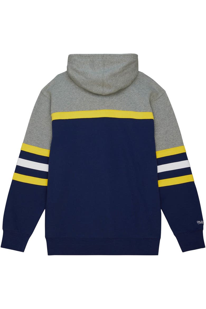 Men's Mitchell & Ness Navy Michigan Wolverines Head Coach Pullover Hoodie, Alternate, color, Navy