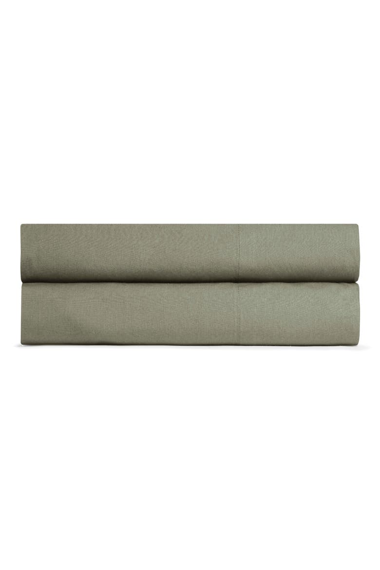 Percale Fitted Sheet, Main, color, MOSS