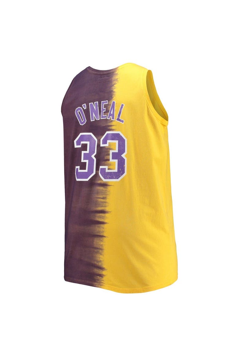 Men's Mitchell & Ness Shaquille O'Neal Purple/Gold LSU Tigers Big & Tall Player Tie-Dye Jersey, Alternate, color, Purple